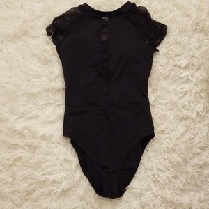 Cap Sleeve One Piece Black Bathing suit